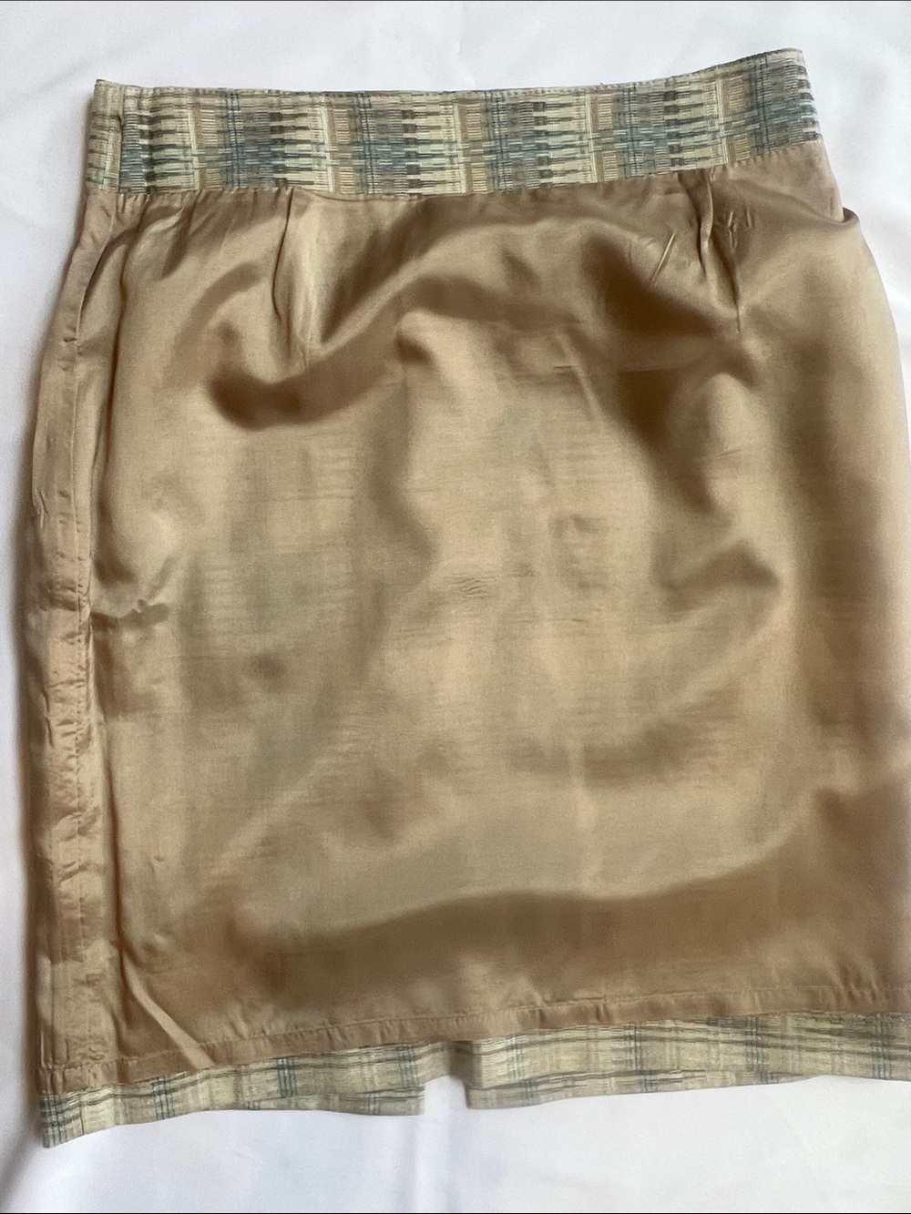 Antonio Melani Sz 6 Beige/Blue Pencil Skirt Career Work Business Academia Preppy - Picture 9 of 9
